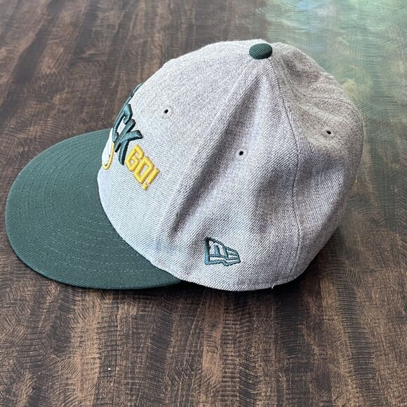 Green Bay Packers Size 6 7/8 Hat Football Team New Era 59Fifty Fitted Go Pack Go - Picture 2 of 8
